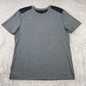 Lululemon Train and Gain T Shirt Men Large Heather Black Short Sleeve Active‎